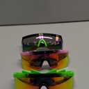 Frienda 3 Pairs Retro Semi Rimless Sunglasses 80s 90s Zigzag Sunglasses Colored Transparent Lens Glasses for Men Women