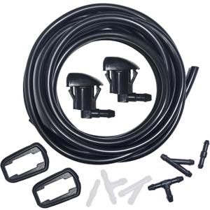 Front Windshield Washer Nozzles Kit for GMC Acadia 07-17, Traverse 09-14, Malibu 08-12, Enclave 08-17, SRX 10-16 15247800, 25823360 Wiper Spray Washer Jet with 3M Fluid Hose & 6 Connectors