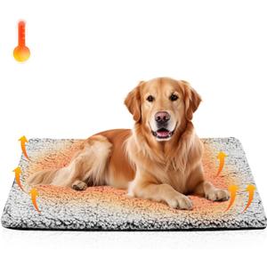 Self Warming Pet Pad, Super Soft Thermal Dog Crate Bed Pad for Crate, Sofa, Floor Washable Anti-Slip Self Warming Kennel Mat for Indoor Outdoor Dogs and Cats (LightGray, XL)