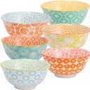 FERAHI Cereal Bowls, 26 Oz Ceramic Bowl, Set of 6 Soup Bowls, Bowl for Kitchen, Bowl Set for Salad, Pasta, Oatmeal, 6.3 Inch-Microwave Dishwasher Safe