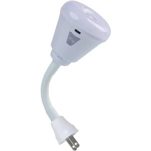 Plug in Motion Sensor Night Light, LED Infrared Sensor Light 6W Light AC 85-265V PIR Infrared Sensor Motion Detector Light Bulb Lamp (White Light, US Plug)