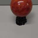 GYKLE Red Obsidian Ball with Stand, 4 Inch Natural Red Crystal Ruby Ball Sphere Melting Quartz Crystal Gemstone for Meditation Healing Feng Shui Divination Sphere Home Decoration Gift Box