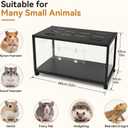 Acrylic Metal Hamster Cage, Large Small Animal Habitat Easy-Clean 360 Viewing, Stackable, Top Access for Dwarf Hamsters, Syrian Hamsters, Gerbils, Mice  35.0"L x 16.0"W x 16.0"H