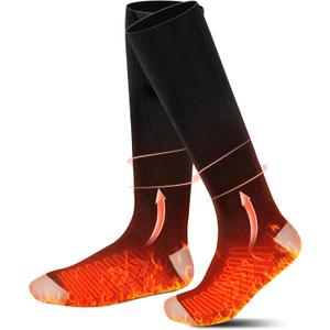 Heated Socks for Men Women, Electric Thermal Socks with DC3.5 Plug & 5V Input (Battery Not Included), Ideal for Hiking, Hunting, Skiing & Cold Weather Outdoor Gear