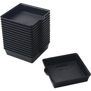 BangQiao 16 Pack 3.20 Inch Plastic Square Plant Pot Saucer Tray for Indoor and Outdoor Plants, Black