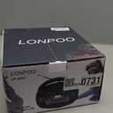 LONPOO Portable Boombox - CD Player, Bluetooth, USB, MP3, AUX, FM Radio, Portable, Built-in Stereo Speakers, Carrying Handle, LCD Display, Black