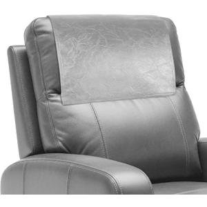 Recliner Headrest Protector, Non Slip Waterproof Headrest Cover, Leather Recliner Headrest Cover for Sofa, Furniture, Living Room, Office Chair (Light Gray) (Hook & Loop)