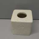 Travertine Tissue Box Cover Square Resin Facial Tissue Holder Covers Modern Paper Dispenser Home Decor for Bathroom Vanity Countertop Living Room Bedroom Office Dresser Desk Accessories Decorative (Off White)