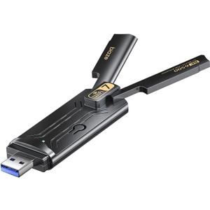 WiFi 7 Wireless Network Card, Plug and Play Without Removing Host, USB 3.0, Total Speed 6500Mbps, Tri-Band Wireless, Driver Included, Windows 10/11 Compatible.