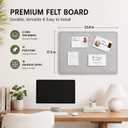 Felt Bulletin Board for Wall 24" x 18" Unfolded Size, Small Frameless Felt Pin Board, Soft Cork Board Alternative for Office, Home Planning, Notes, Photos & Wall Decor, Foldable Shipping, Easy Install