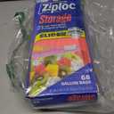 Ziploc Gallon Food Storage Slider Bags, Durable, 68 Count