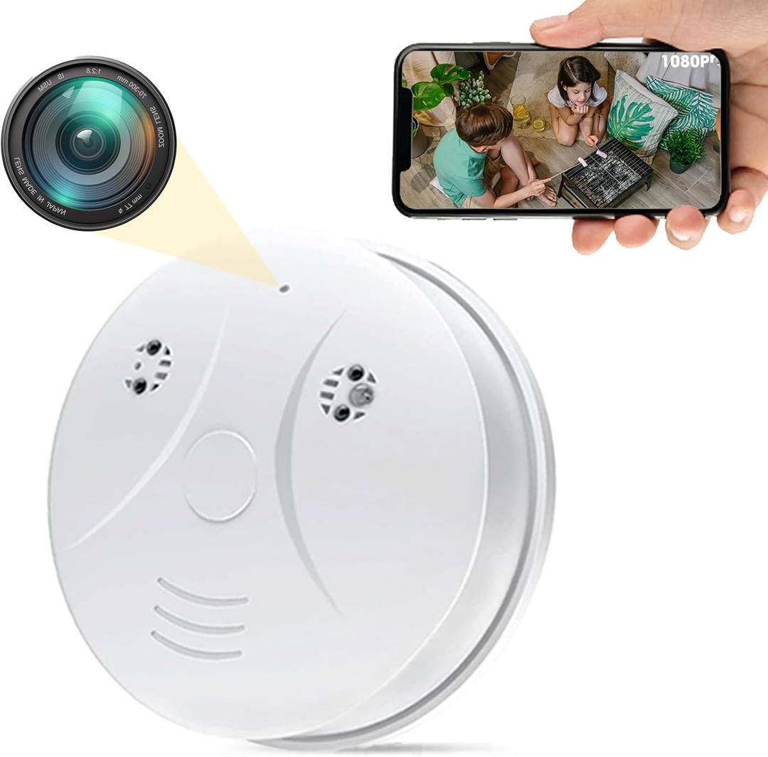 Camera Smoke Detector WiFi HD 1080P Wireless Small Nanny Cam for Home Surveillance Security Cameras Indoor/Outdoor Wireless