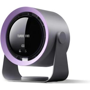 Desk Fan, USB Rechargeable Quiet Desktop Fan with 5400mAh Battery & LED Display, Adjustable Speed Control, 90 Tilt Head Hangable Table Fan for Office, Bedroom, Dorm, Kitchen (Deep Sky Grey)