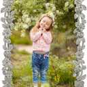 Cut-Out Floral Photo Frame / 4x6 In | For Vertical and Horizontal Display on Tabletops | Perfect for Home Decor, Wedding, Vacation, Graduation, Or Any Milestone Photos (Silver)