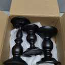 Black Pillar Candle Holders Set of 3, Vintage Candle Holder for Table Centerpiece & Fireplace Decor, Decorative Antique Candle Stand for Dining & Living Room Decoration