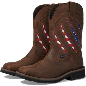 Wolverine Men's Rancher Claw Steel Toe Waterproof Wellington Boot (11, Brown/Flag)