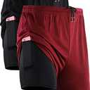 NELEUS Men's 2 in 1 Running Shorts with Liner,Dry Fit Workout Shorts with Pockets, M