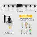 8 Light Bathroom Vanity Lights Over Mirror, 52inch Black Vanity Lights Fixtures Matte Black Modern Vanity Lights Black Bathroom Wall Lighting for Mirror Bedroom,Living Room