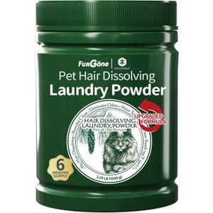 FurGone by Seedshub Pet Hair Odor & Stain Remover for Laundry, Upgraded Higher Hair Dissolution, 6-Month Supply, Based Powder Detergent for Clothes,Effective Dog & Cat Hair Remover,Septic Safe