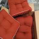 Wenqik 44 x 19 x 4 Inch Outdoor Bench Cushion Set of 3 Waterproof Tufted 1 Patio Loveseat Cushions and 2 Square Chair Seat Pad for Outdoor Furniture Couch Swing Sofa Wicker Settee(Wine Red)