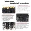 Water Wave Tape in Hair Extensions Human Hair, Natural Black Hair Extensions Real Remy Human Hair Tape in Extension for Black Women, 22 Inch 100g/pack 40 pcs Double Sided Invisible Tape Hair