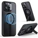 ESR for iPhone 15 Pro Case with Kickstand, Military-Grade Shockproof Protection, Magnetic Fully Adjustable Flickstand Phone Case, Compatible with MagSafe Accessories, Boost Series, Frosted Black