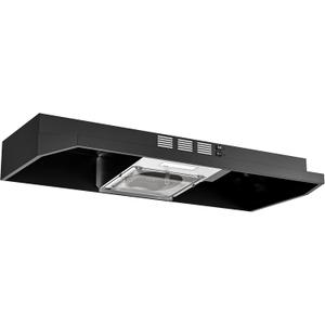 FIREGAS Black Range Hood 36 inch Under Cabinet, Ducted/Ductless Convertible Kitchen Hood, Black Painted Stainless Steel Vent Hood with LED Light,2 Speed Exhaust Fan