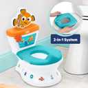 Bright Starts Disney Junior Finding Nemo My Size Potty Training Toilet, Toddler Potty Chair with Flushing & Cheering Sounds, Removable Seat with Splash Guard & Handles, Ages 18+ Months, Up to 50 lbs