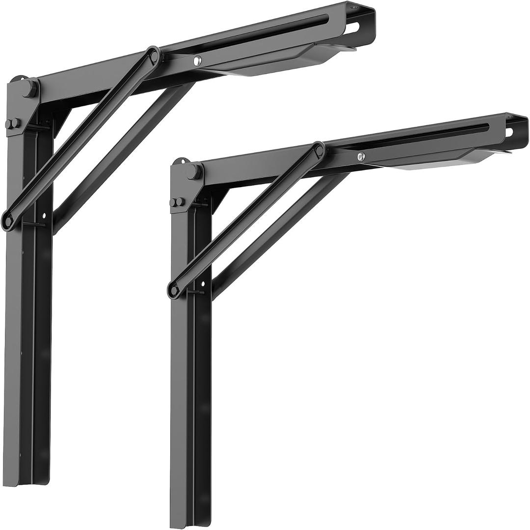 Folding Shelf Brackets, Heavy Duty Collapsible Shelf Bracket