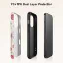 Girls Cute Case for iPhone 16, Bow Cherry Women Phone Cases | Dual-Layer Shockproof Protection