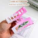 Sppry Medium Rectangle Matte Claw Clips for Women Thin Hair, Gradient Color, Set of 3 (Light Pink, Purple & Green)