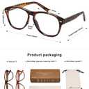 AMOMOMA Retro Aviator Reading Glasses for Women,Men,Men Blue Light Blocking Computer Readers Spring hinge AM6186 (Ac2.tortoise+c3.yellow Tortoise)