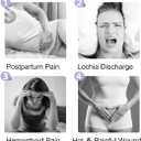 4 x Reusable Perineal Ice Packs for Postpartum & Hemorrhoid Pain Relief, Hot & Cold Pack for Women After Pregnancy. 2 Ice Pack and 3 Non-Woven Cover, Pink