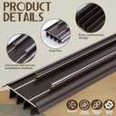 Pushglossy 2 Pcs Door Bottom 36" Long 1 3/4" Wide Replacement Threshold Seal with Vinyl Fins Weatherstrip Draft Stopper for Interior Exterior Doors(Brown,Kerf Style)