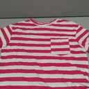 7-Pack LessonZoo Boys Oversized Striped T-Shirt with Chest Pocket Short Sleeve Crew Neck Casual Summer Tee for Boys 5-14(Pink, 7-8 Years)