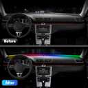 LED Strip Lights for Car Windshield 59in, RGB Ambient Lighting Car Interior with Noise Reduction, 16 Million Colors, Music Mode and Smart Control Car LED Lights Interior