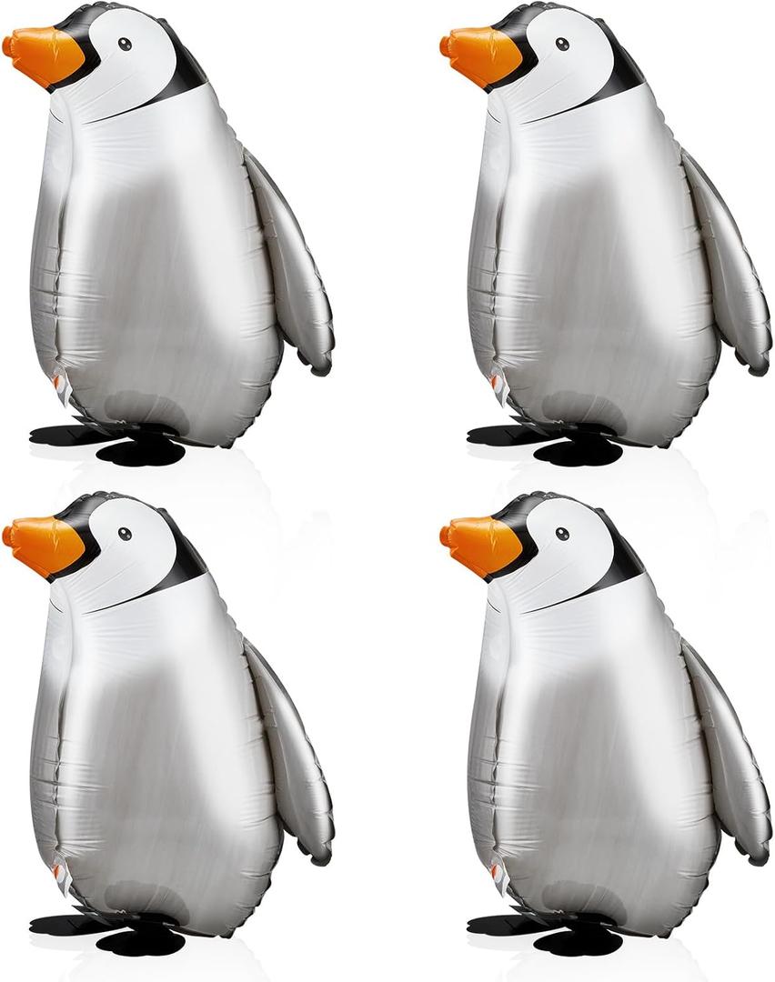 6 Pieces Walking Penguin Balloons Penguin Foil Pet Walking Animal Helium Balloons for Baby Shower Birthday Party Decoration Supplies