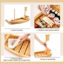 Juexica Wooden Sushi Boat Serving Tray Japanese Sushi Plate for Restaurant Sushi Tray Wood Serving Boat Plate for Food Display Home Wedding Birthday Party (Light Wood Color,28.2 Inch)