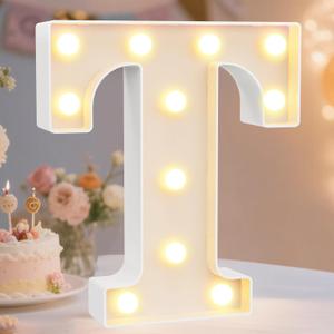 LED Marquee Letter Lights Sign, Light Up Alphabet Letter for Home Party Wedding Decoration T