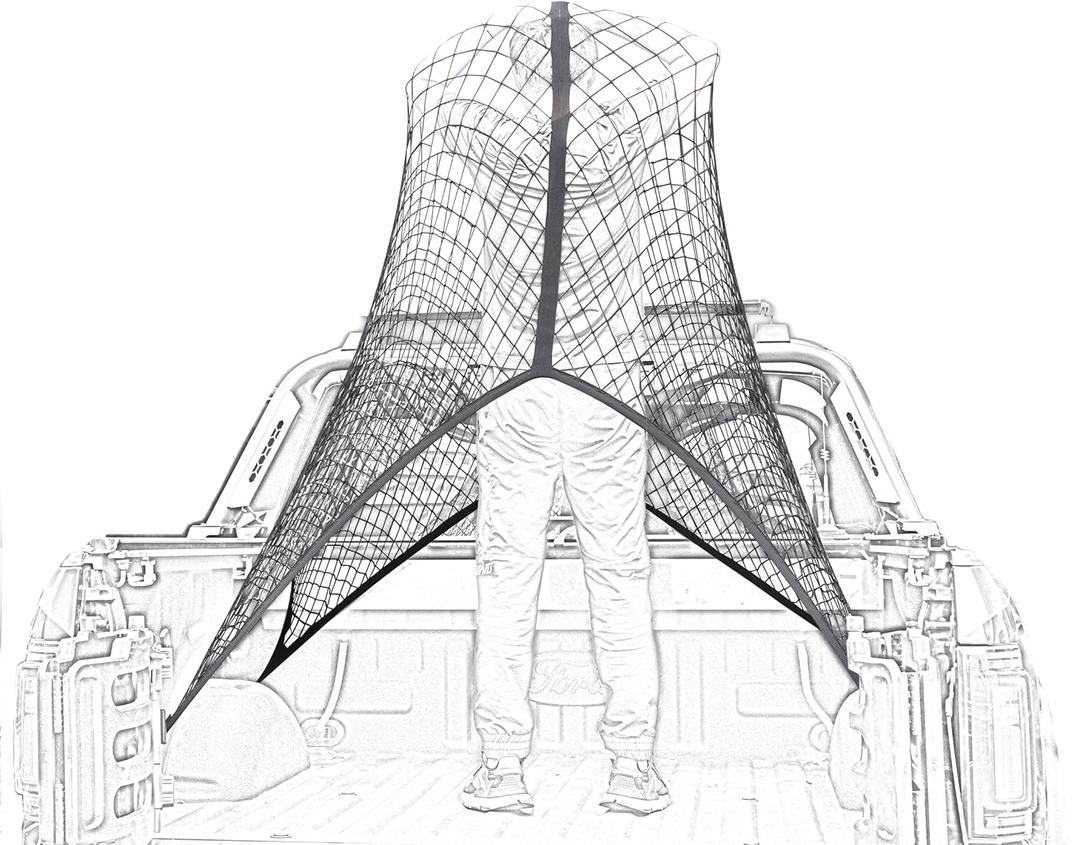 Highly Elastic Cargo Net, 4'x6' Stretches to 8'x12, Suitable for 6.5ft - 8.1ft Long Bed Trucks, Trailers (Lager Double Layer)