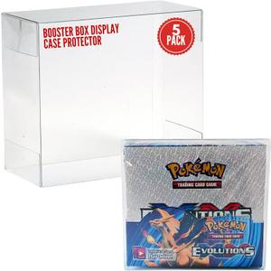 Plastic Booster Box Display Case for Pokemon Booster Box Long Term Storage Protection - Booster Box Display Case Protector - 0.5mm Thick Protective Storage (Pack of 5)
