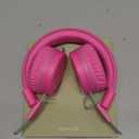 noot products Kids Headphones K22 Foldable Stereo Tangle-Free 5ft Long Cord 3.5mm Jack Plugin Wired On-Ear Headset for iPad/Amazon Kindle Fire/Girls/School/Laptop/Travel/Plane/Tablet FlamingoPink