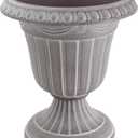 Arcadia Garden Products PL10WW Classic Traditional Plastic Urn Planter, 15" x 13", Whitewash