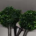 THE BLOOM TIMES Artificial Outdoor Plants, UV Resistant Fake Bushes & Shrubs with Ground Spike, Faux Boxwood Topiary for Front Porch Outside Planter Decor, Set of 2, Overall 24"