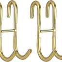 Simtive Squeegee Hooks for Towel Bathroom Frameless Glass Shower Door (2-Pack), Gold