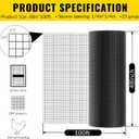 Hardware Cloth 1/4 inch 48 x 100 ft Heavy Duty Black Chicken Wire Fencing 23 Gauge Vinyl Coated Welded Wire Mesh Roll PVC Hardware Cloth Chicken Wire Fencing Garden Fence Tree Guard