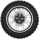 12" Rear Wheel Tire 80/100-12 Wheel Tire Rim with Sprocket & Brake Disc Rotor for Pit Dirt Monkey Bike 50cc 70cc 90cc 110cc 125cc 140cc CRF70 90 TTR100 Black (12" Rear)