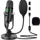 Microphone for Podcast, USB Microphone Kit for Phone, PC/Micro/Mac/Android,Professional Plug&Play Studio Mic with Stand for Gaming, Online Chatting, Videos, Voice Overs, Streaming