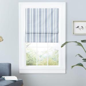 Exclusive Home Ricardo Total Blackout Roman Shade, 27"x64", Blue