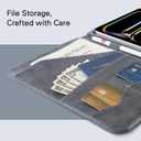 CoBak Premium Leather Case for iPad Pro 11-inch (M4/M5) 2024/2025, Built-in Folder Storage, Super Magnetic Back, Auto Sleep/Wake Function, (Cowhide Gray)